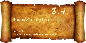 Bednár Anina névjegykártya